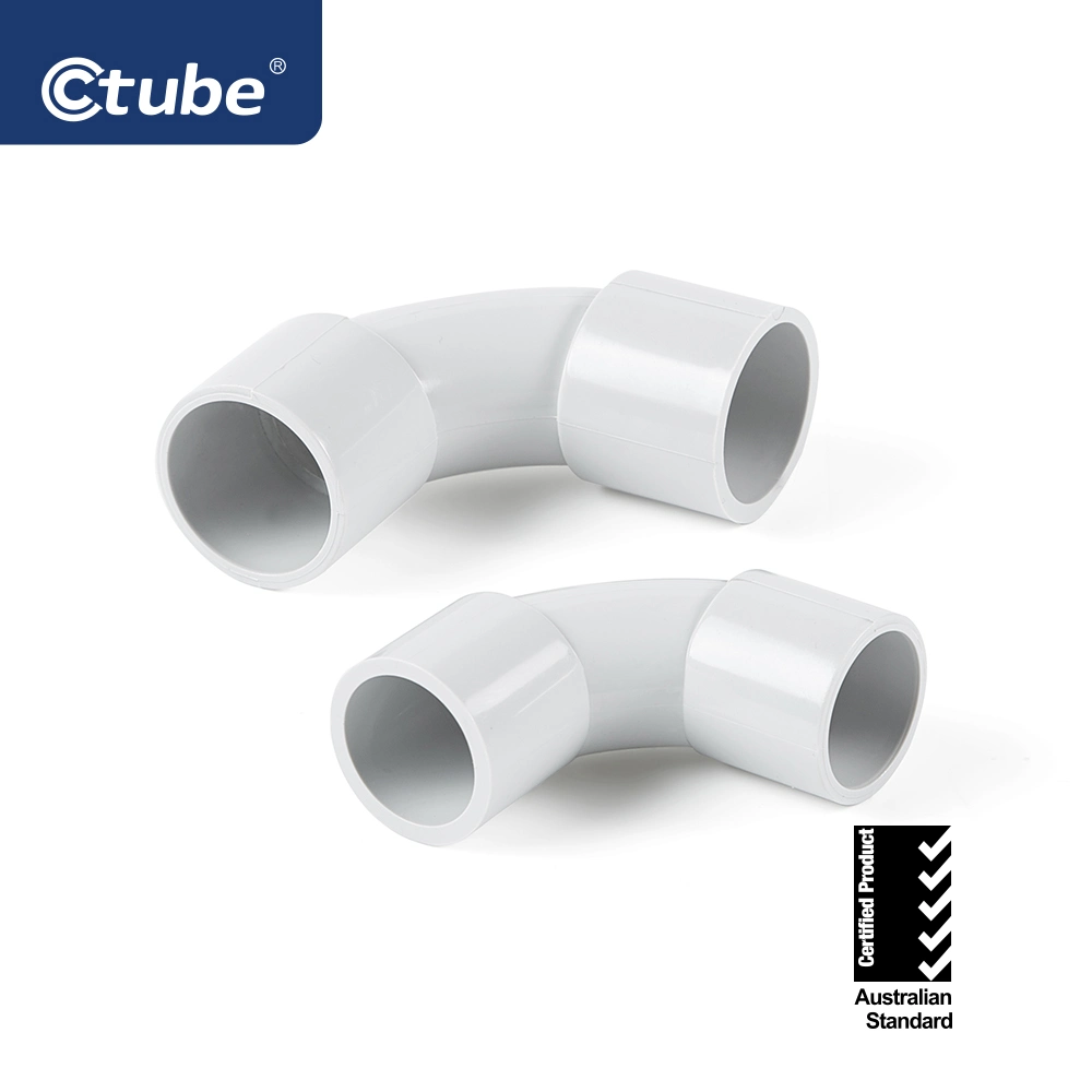 Factory Supply Custom Conduit Fittings Plastic PVC Electrical Pipe 90 Degree Solid Elbow