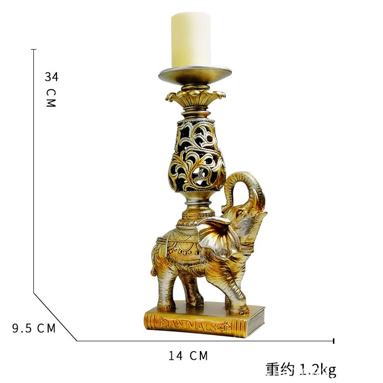 Klassisches und edles Design Kunstharz Elefant Figur Kerzenhalter für Einrichtung Des Heimischen Kaffeetisches