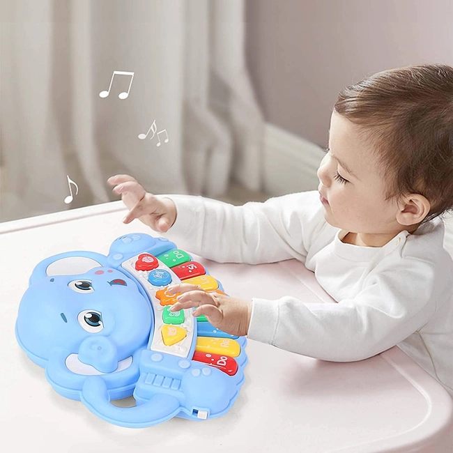 Cartoon Crocodile Elefante Cow Órgano musical de juguete Animal Órgano electrónico Instrumentos Musicales para niños de Educación temprana Juguetes Musicales Cute