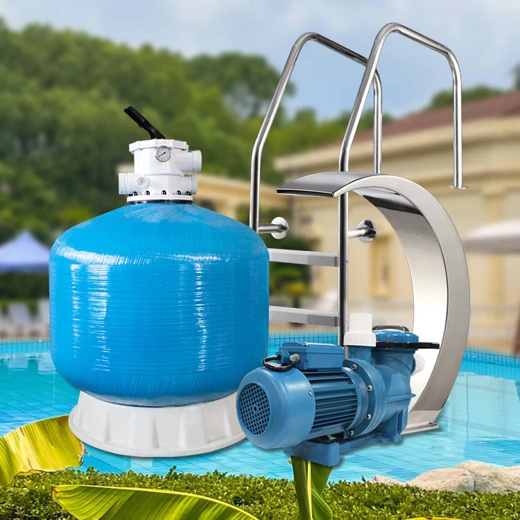 Conjunto completo de agua de filtro de arena Pumu Escalera Piscina Cascada piscina Accesorios