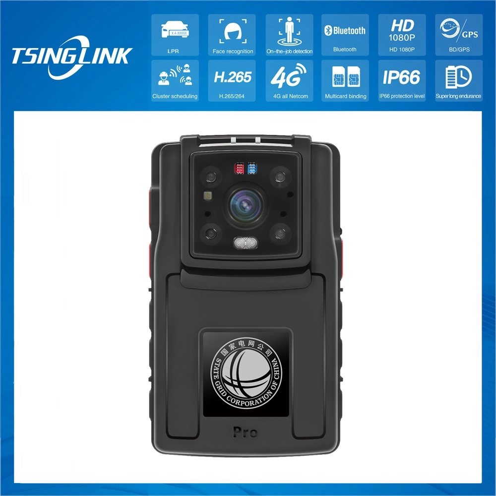 4K 1080P Video Talkback Law Enforcement Recorder Ai Face Recognition Lpr GPS 4G Body Worn Camera