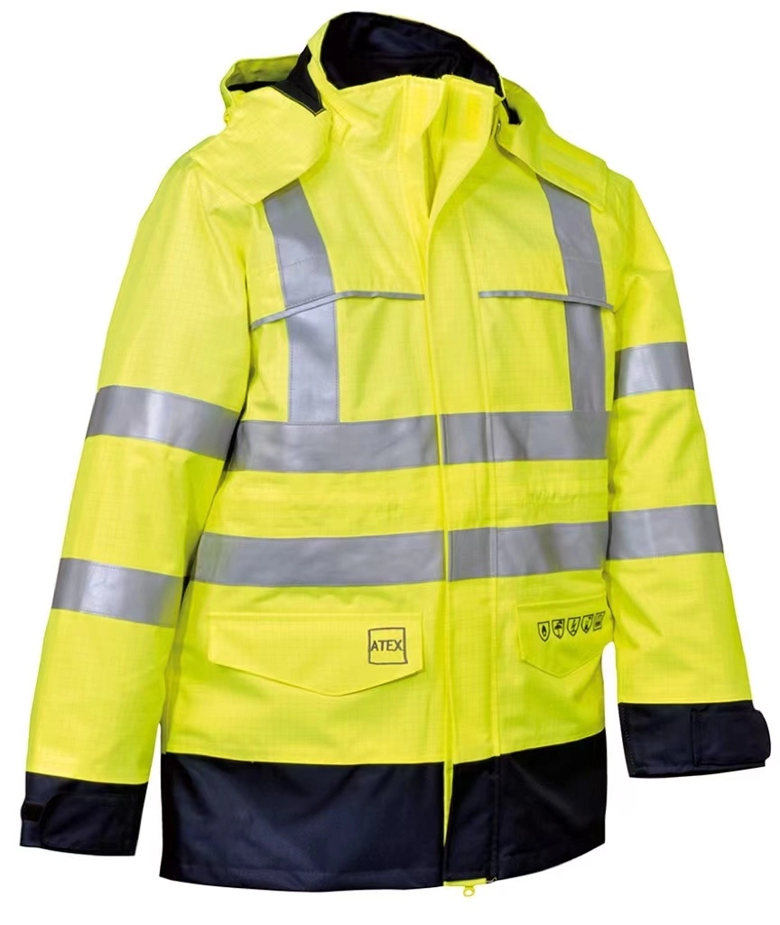 Custom High Visibility Safety Clothes Reflective Workwear Jacket Fireproof Work Uniform for Chemical Protection