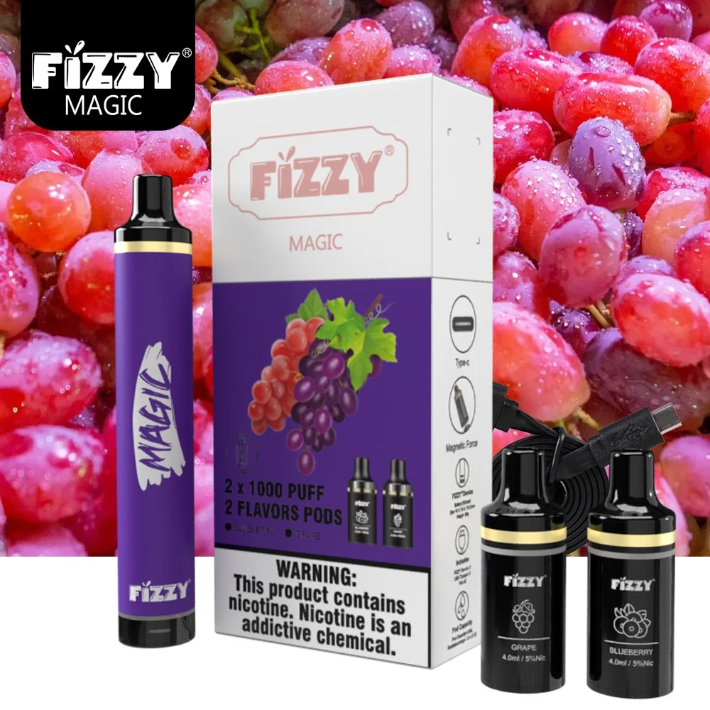 High quality/High cost performance  Fizzy Magic 2000+ Puff Disposable/Chargeable E Cigarette Vape Rechargeable Shisha