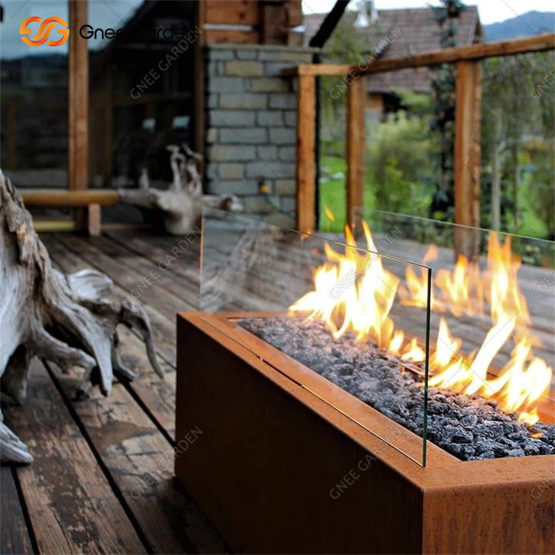 High Quality Customized Corten Steel Gas Fire Pit