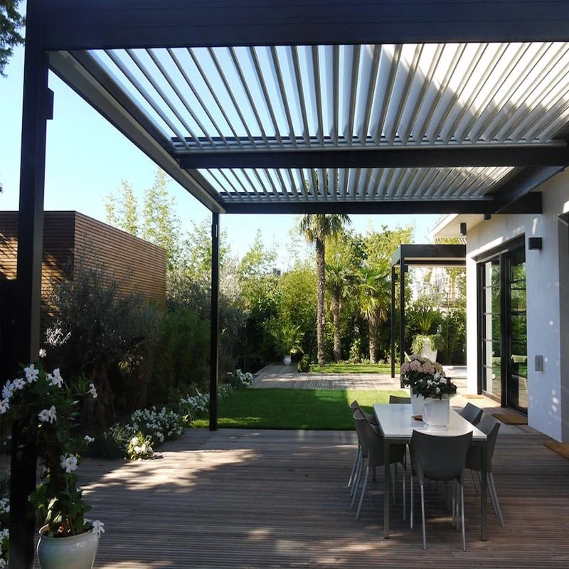 2-20% Discount Motorized Louvered Roof Waterproof Garden Gazebo Bioclimatic Pergola Aluminium Outdoor