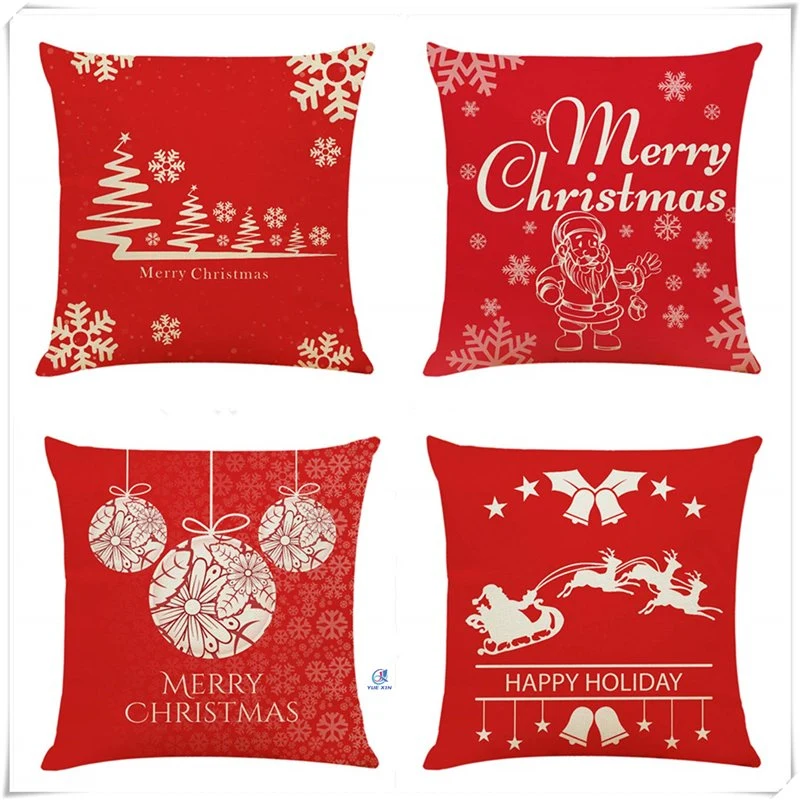 Christmas Red Theme Christmas Square Decorative Pillow Cushion 18"X18"