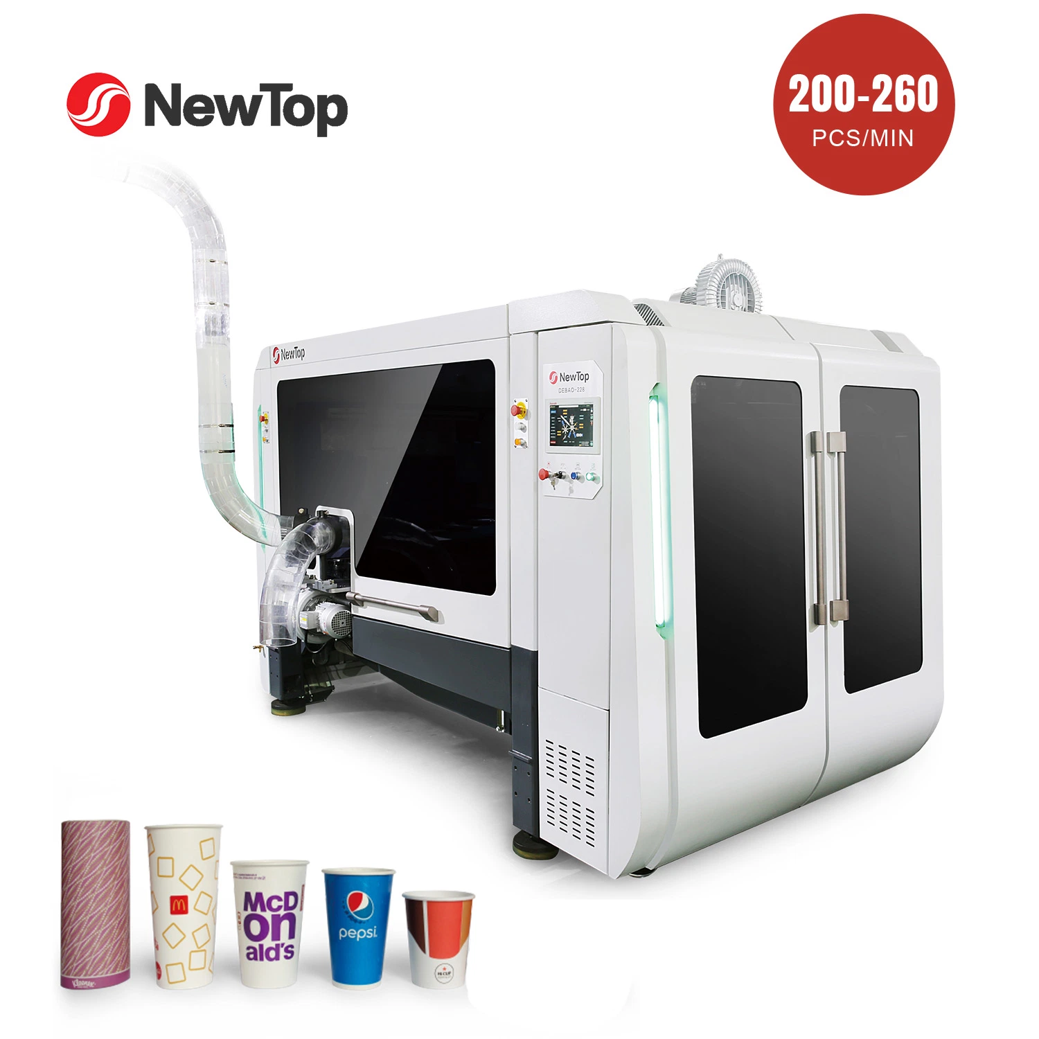 Newtop-258s Horizontal 200-260PCS/Min Paper Cup Forming Machine for Large Order