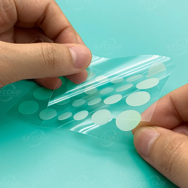 Parche de acné hidrocoloide impermeable material médico invisible OEM