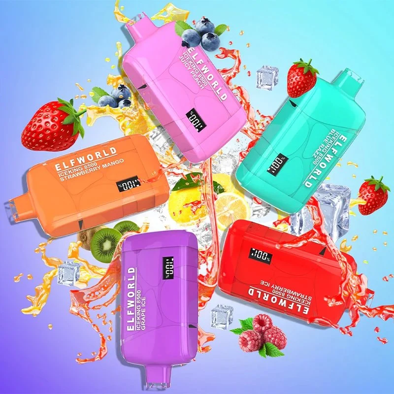 2023 New Ice Elfworld Ice King X 8500 9500 Puffs Trans 7500 عالية الجودة الأبخرة بالجملة I Vape Elfir Ti9000 الإرتحال Super Cc EVA 4000