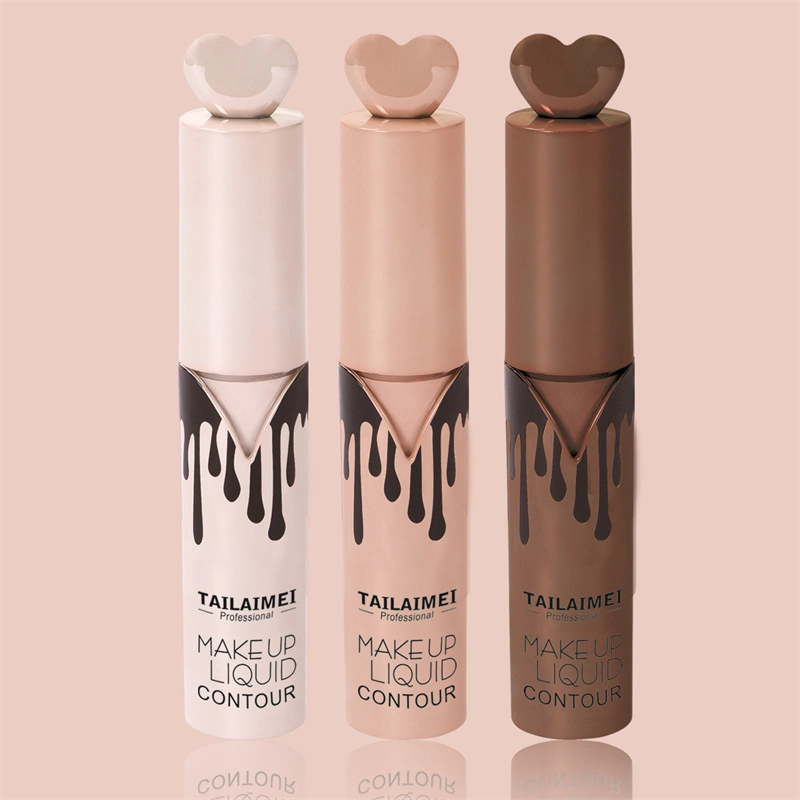 TLM Cosmetic OEM ODM personalizado 3 colores en 1 make Arriba Control de aceite Concealer Reparación Natural cara de maquillaje brillante líquido Varilla de ocultador