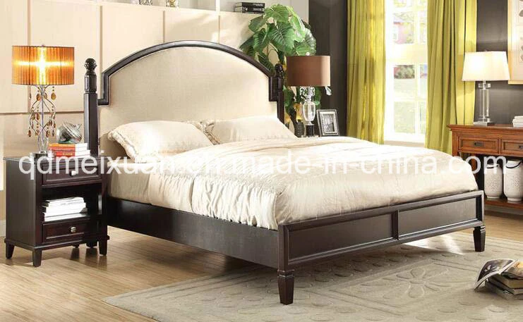 Solid Wooden Bed Modern Double Beds (M-X2305)