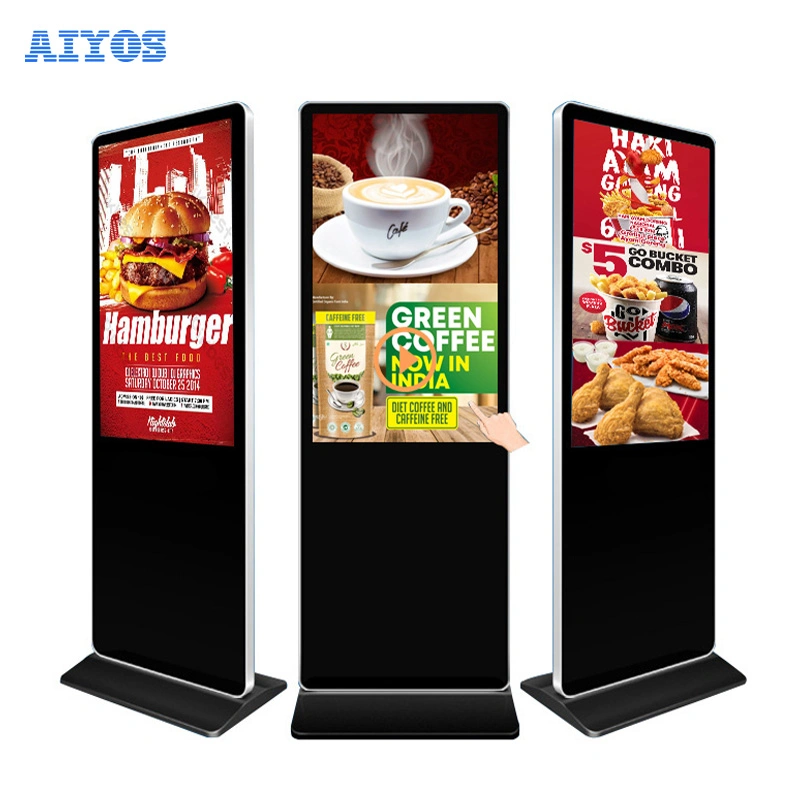 China Semi Outdoor Ad Player Aiyos/OEM/ODM Payment Kiosk Advertising Screen