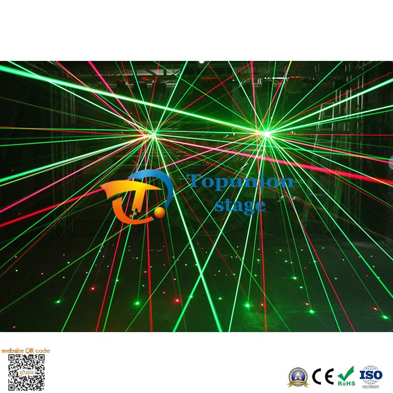 New Six Arm Cyclone Bee Eyes Light 3 in 1 Red Green Laser Equipment for Stage Nightclub Disco