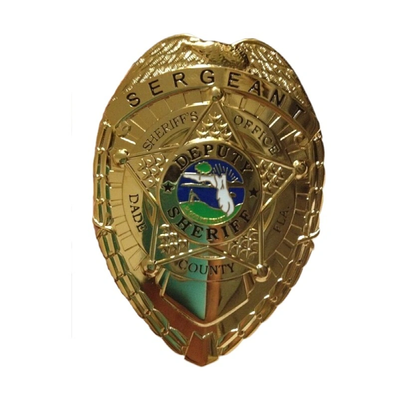 Badge d'honneur personnalisée en métal pour détective, officier de police, shérif, sécurité militaire, police - Insigne magnétique émaillé pour aumônier de la sécurité publique