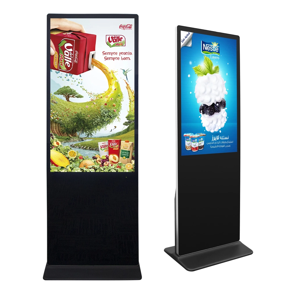 Android or Window Lobby Digital Signage Player Floor Standing 55 Inch WiFi Touch Screen Kiosk Display Advertising Equipment