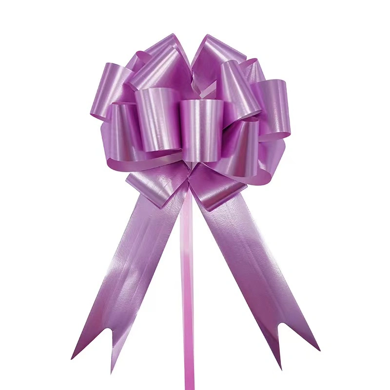 Spherical Flashing 30# 50# Bow Pull Butterfly Round Satin Ribbon Artificial Flower Pull Bow