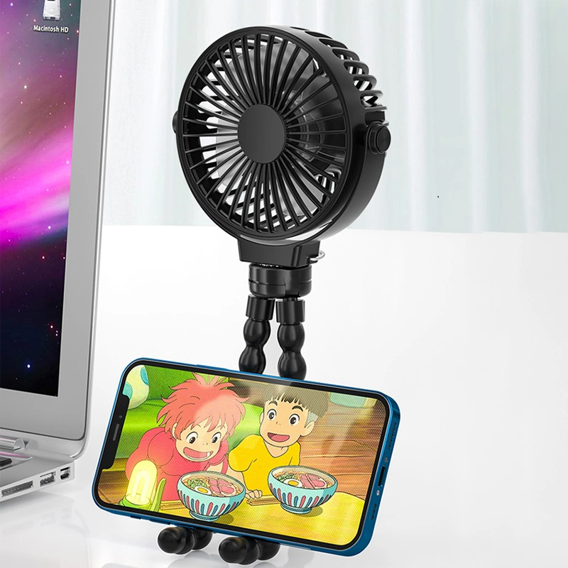 Hot Selling Portable USB Rechargeable Tripod Mini Fan 1200mAh 2000mAh Stroller Fan