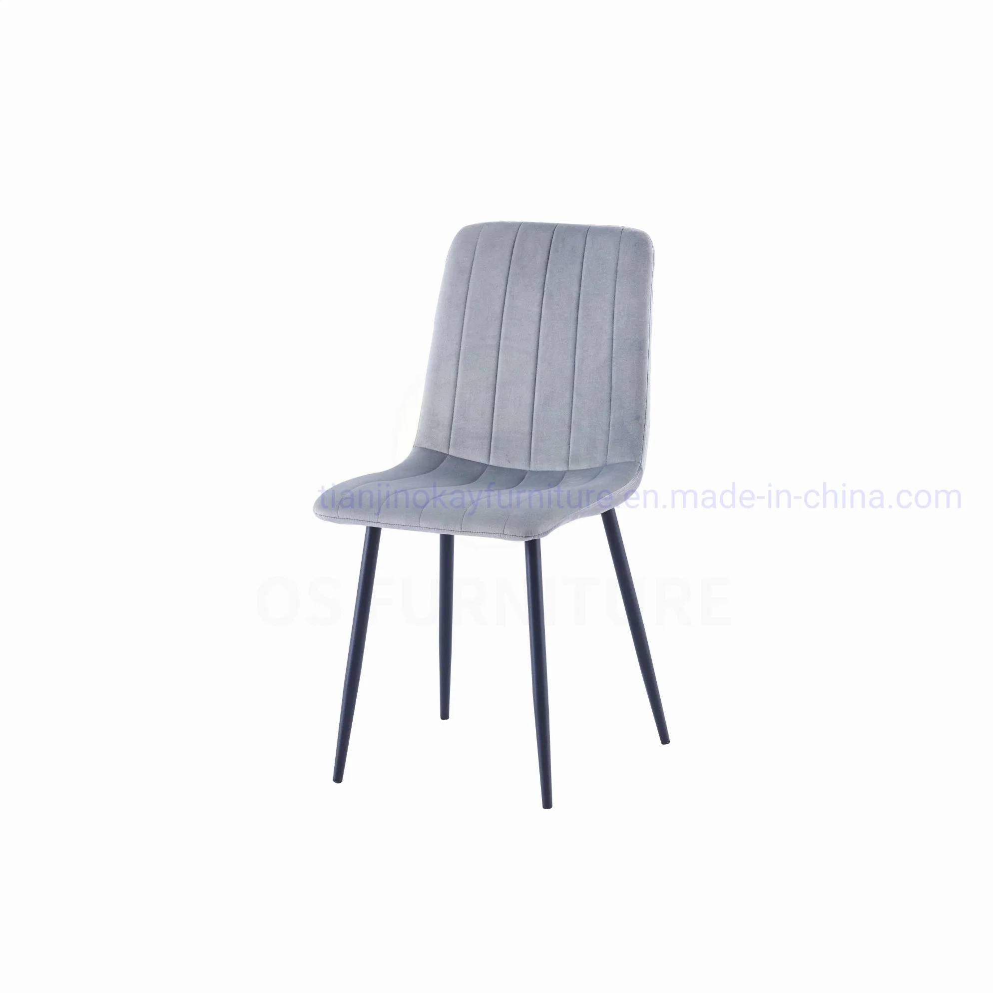 Modern Velvet Hotel Dining Chair Stoff Oberfläche Metall Beine Wohnen Esszimmerstuhl