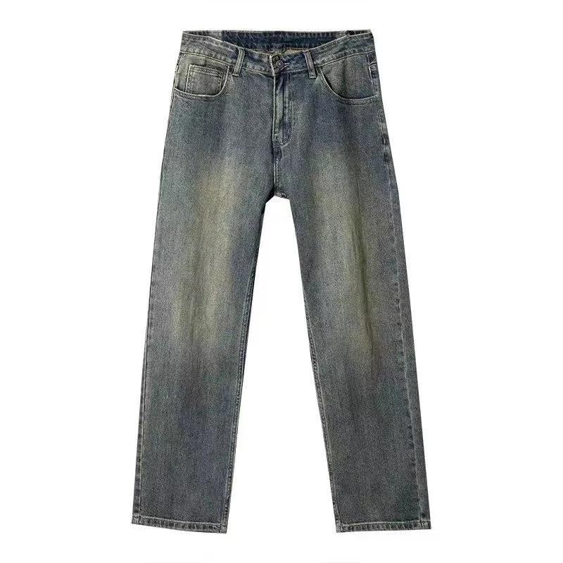 Men Spring Jeans Thin Pure Color Classic Elasticity Denim Pants Wash
