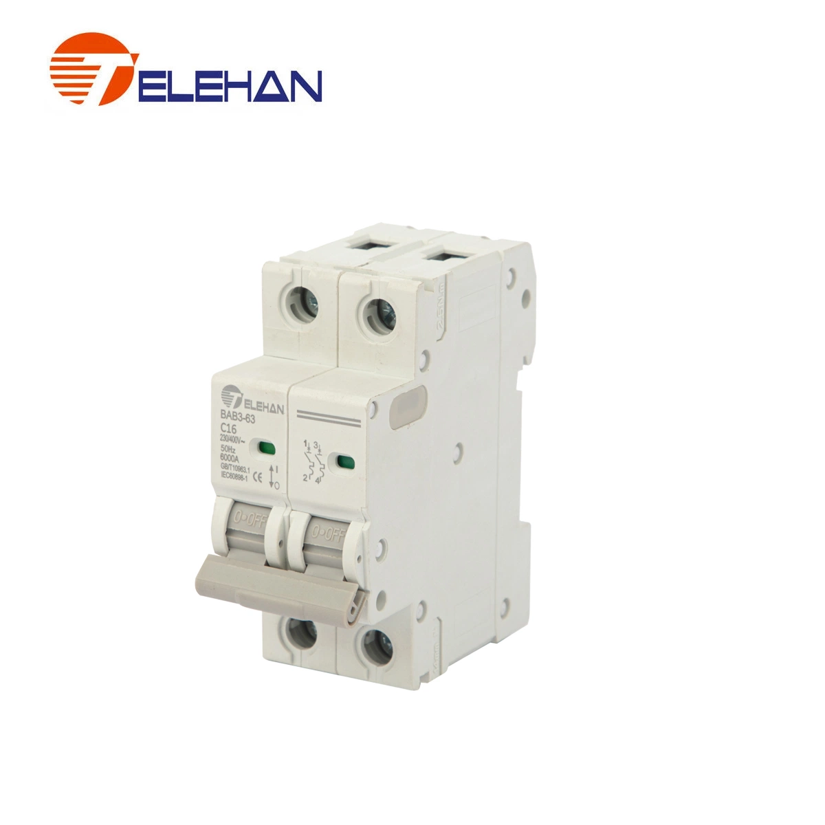 High Capacity Breaking Miniature Circuit Breaker Bab3 6ka 1-63A 1-4p