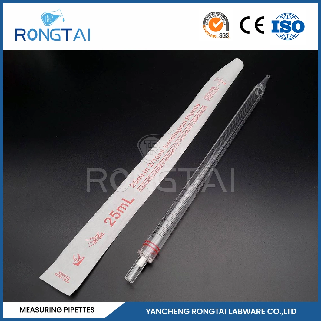 Rongtai Chemical Lab Equipment Manufacturers Glass Volumetric Pipette Chine 50 Pipette graduée ml