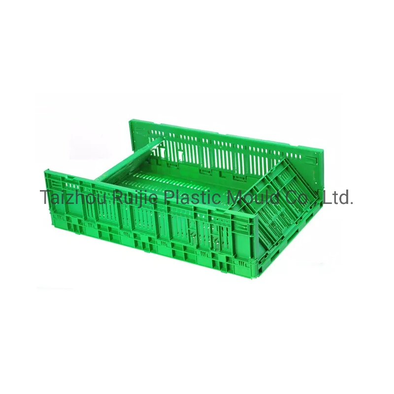 Heavy Duty HDPE Large Mesh Fruits Vegetable Foldable Collapsible Plastic Crate Mould