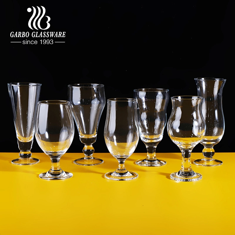 High Quality Martini Glass Stemware 17oz Lead-Free Crystal Wine Glass with Gold Plain Glass Goblet