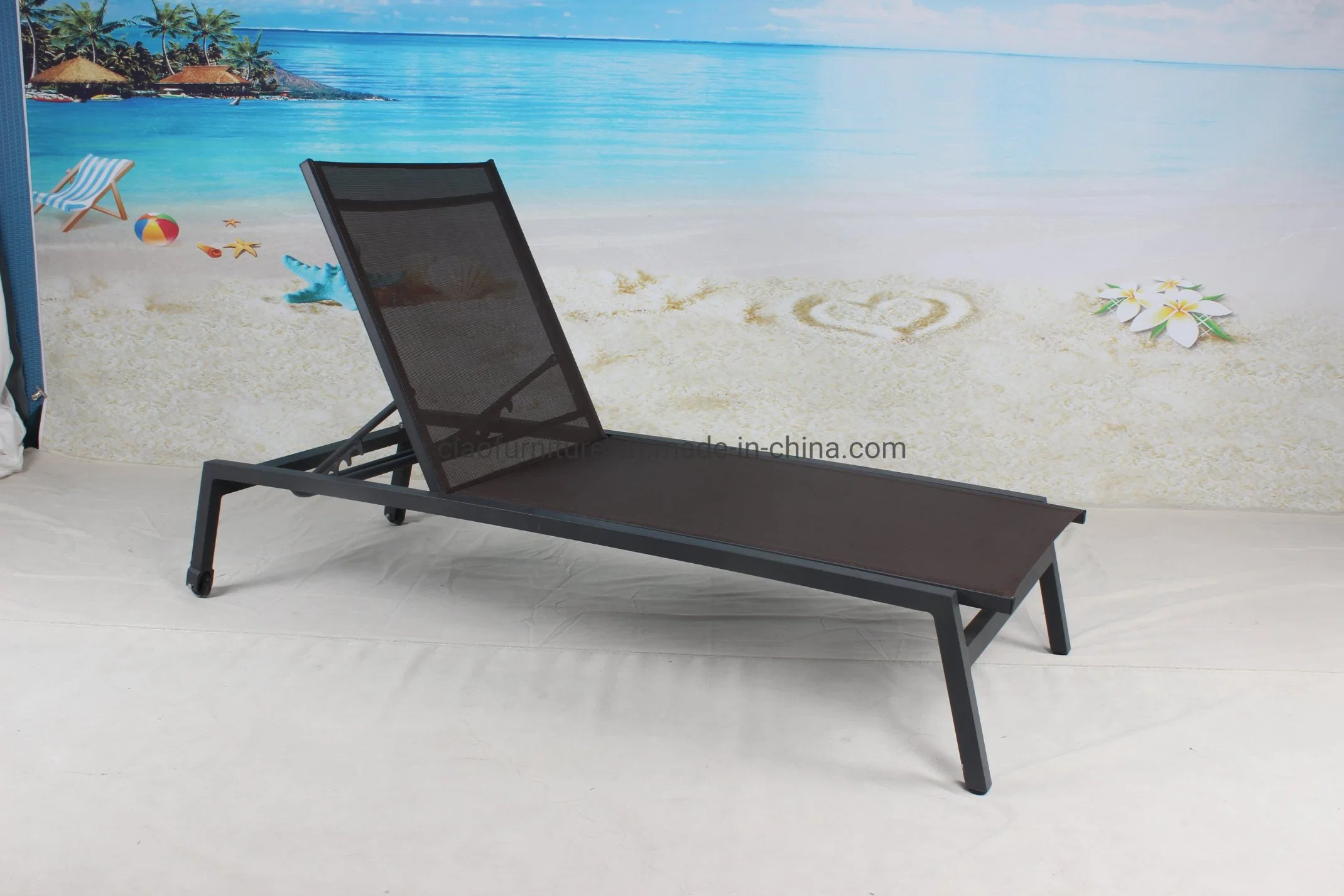 Poolside Furniture Beach Outdoor Aluminum Frame Powder Coating Textiline Sun Lounger