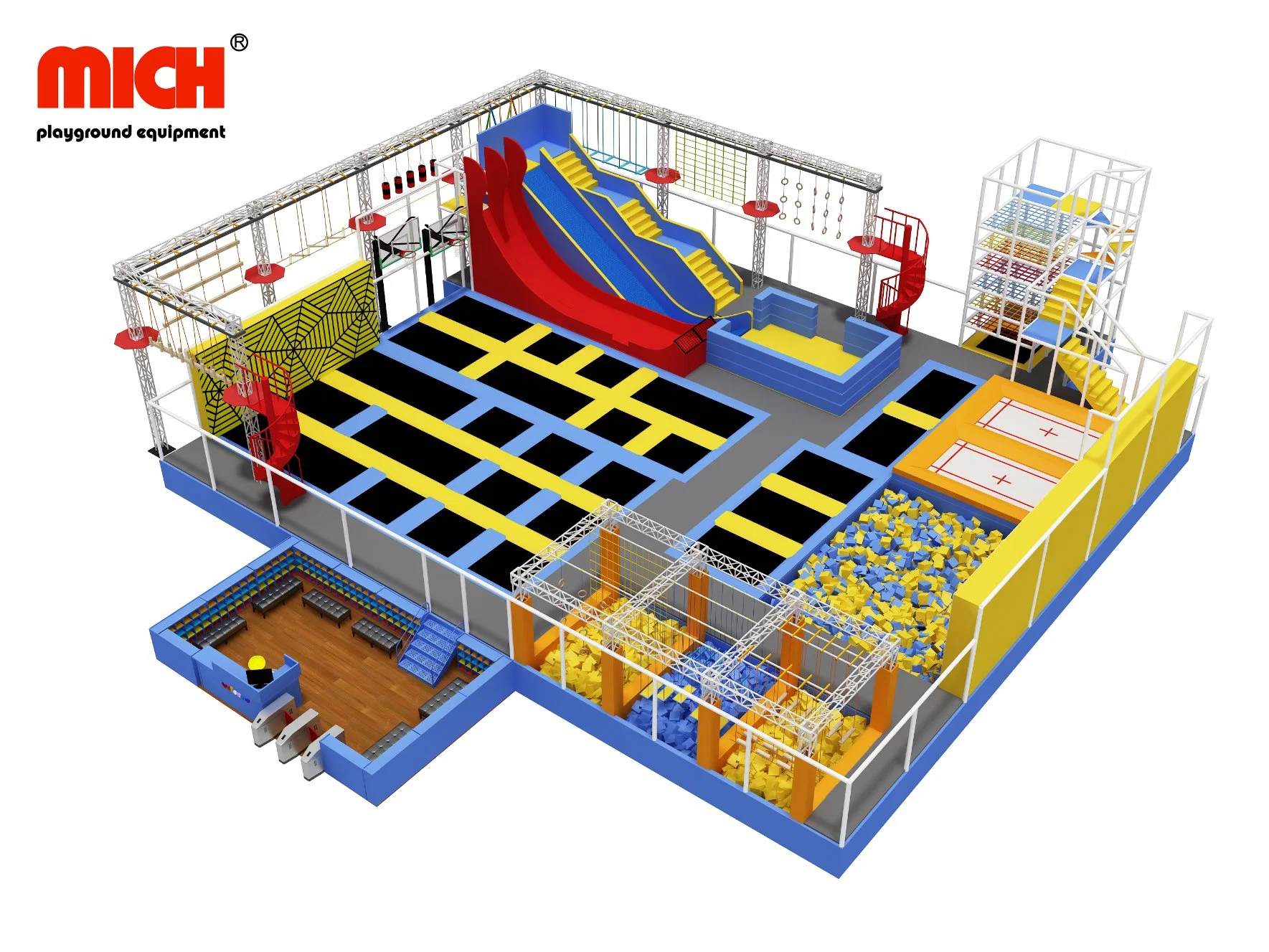 Popular Indoor Jumping Trampoline Park Mini Playground Equipment for Sale