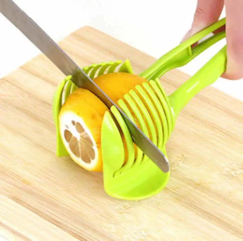 ملقط PP Plastic Tomato قطاعة الليمون قطط فاكهة دائرية محمولة باليد