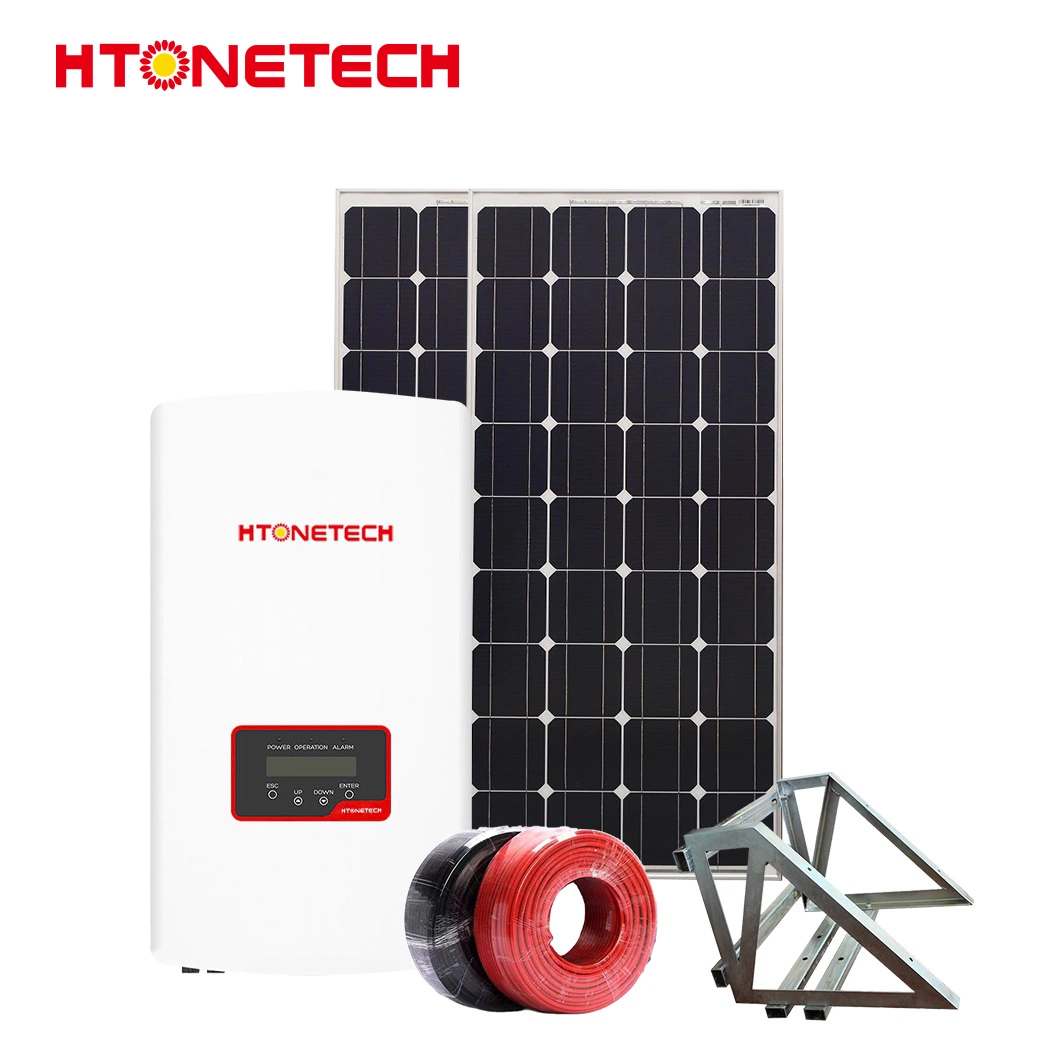 Htonetech 5kw Hybrid Solar Inverter on Grid off Grid Solar Panel 375W China Suppliers 5kw 3kw 5kw on Grid Hybrid Solar Wind Power System