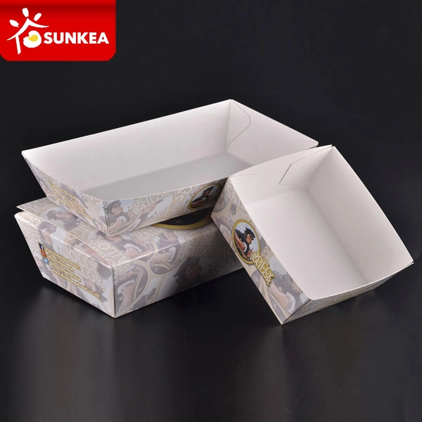 Sunkea Hot Sale Fast Food Container Paper Packaging Tray