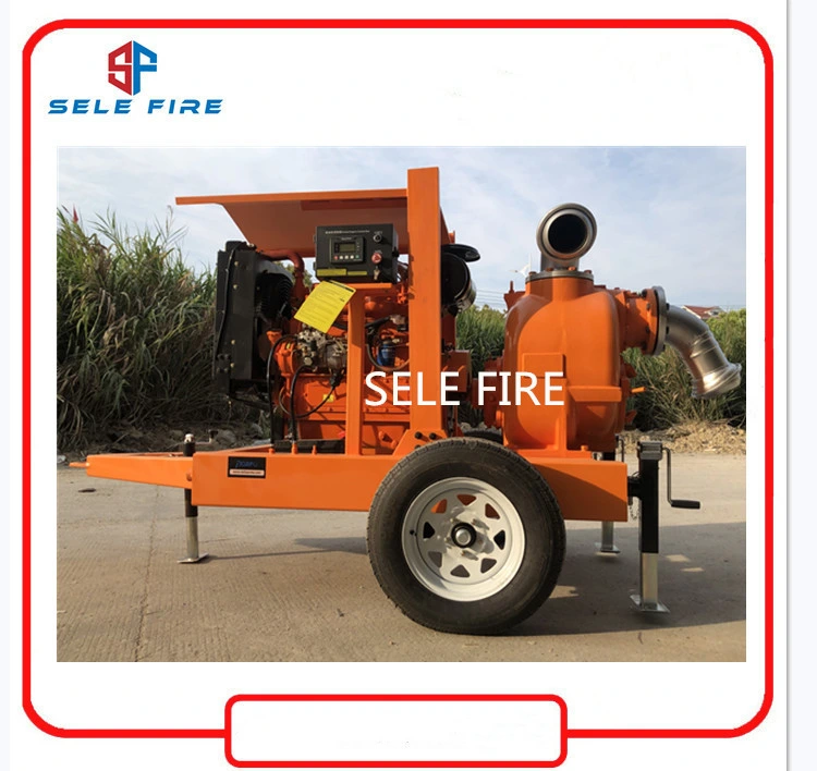 Two Wheels Trailer Mounted Diesel Engine Driven Non-Clogging Self Priming Sewage Pump, Diesel Slurry Pumps, Diesel Gravel Pump, Diesel Peripheral Sewage Pump