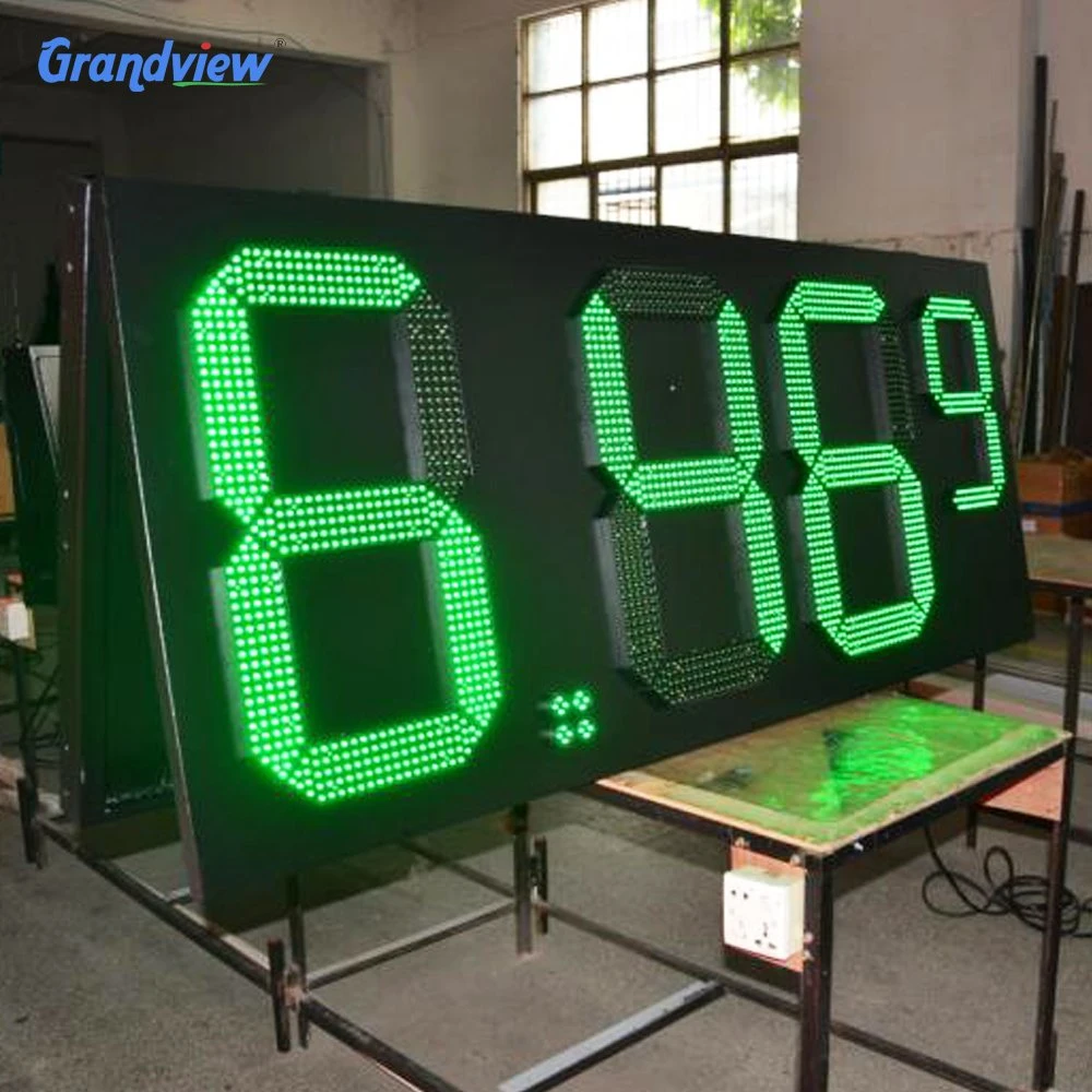 Waterproof Green Colour Price Sign Forgasstation LED Gas Price Display Board Screen