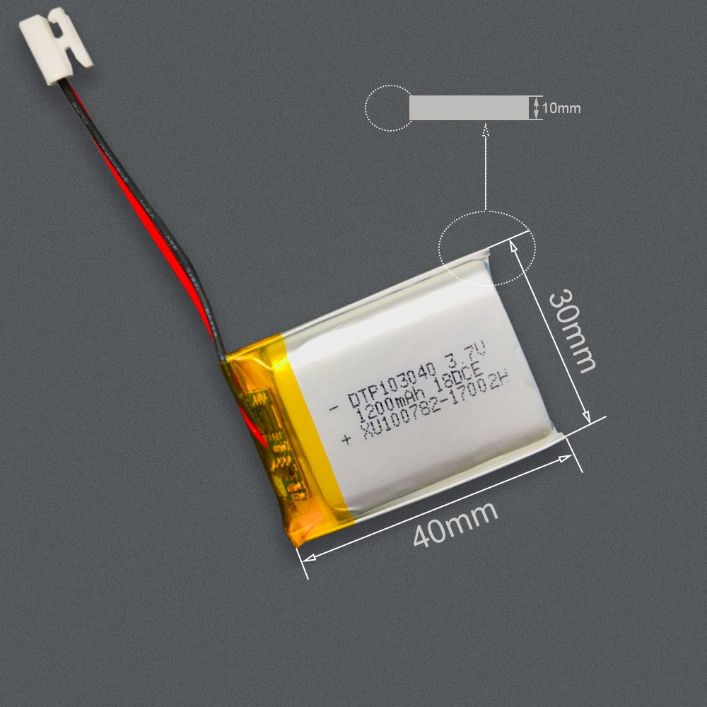 3.7V 1200mAh Li Polymer Battery 103040