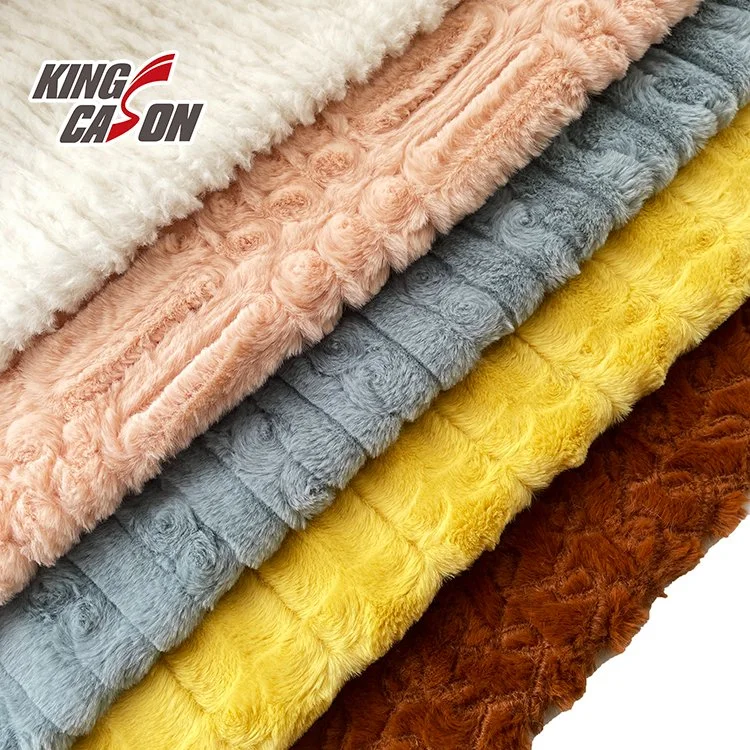 Kingcason Hot Sale White Stripe Fuzzy Flauschig Kunstpelz Stoff Für Kleidung