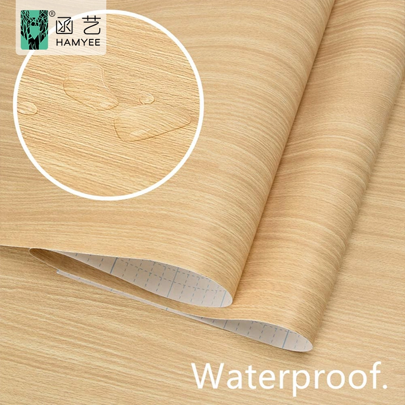 Madera de madera impermeable de PVC autoadhesivo decorativo gofrado Film para muebles