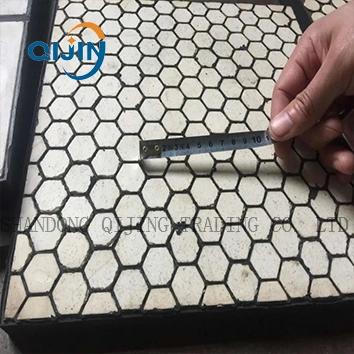 Ceramic Rubber Tile Liner with Steel Back and Bolt Connection for Wear Reistance