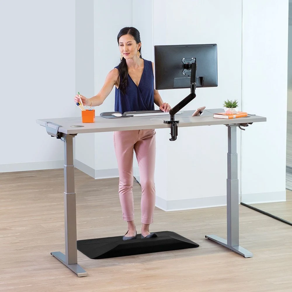 Mesa de trabalho de secretária de altura ajustável ergonómica para escritório em casa Suporte de secretária