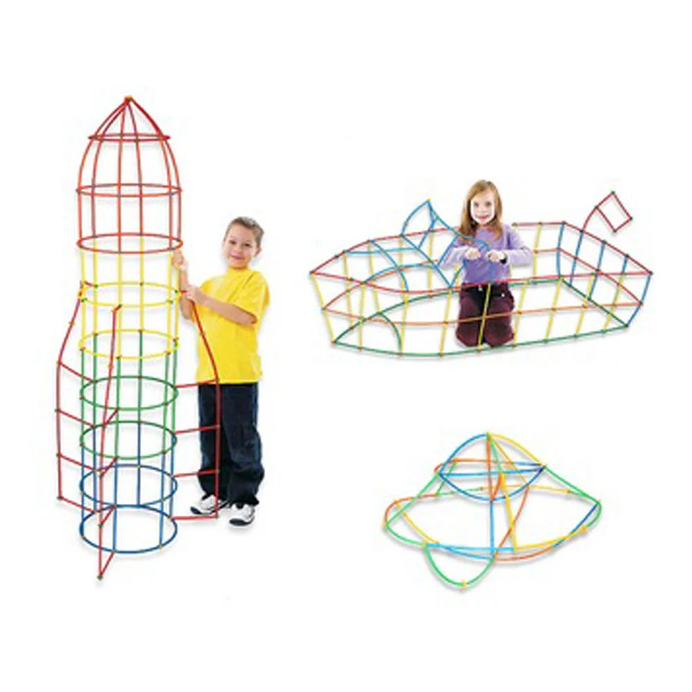 JSTAR Bricolaje plástico Brick Set 4D espacio niños Inteligencia plástico Bloques de tubería Construyendo Juguetes y conectores 408PCS bloques