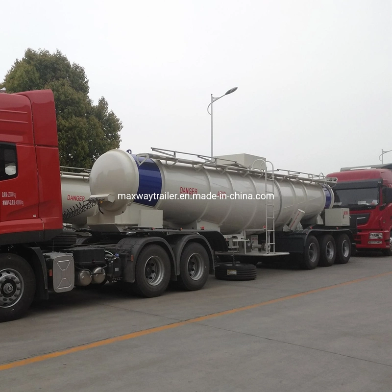 Brand Chemical Liquid/Sulfuric Acid Transport Carbon Steel Tank Semi Trailer