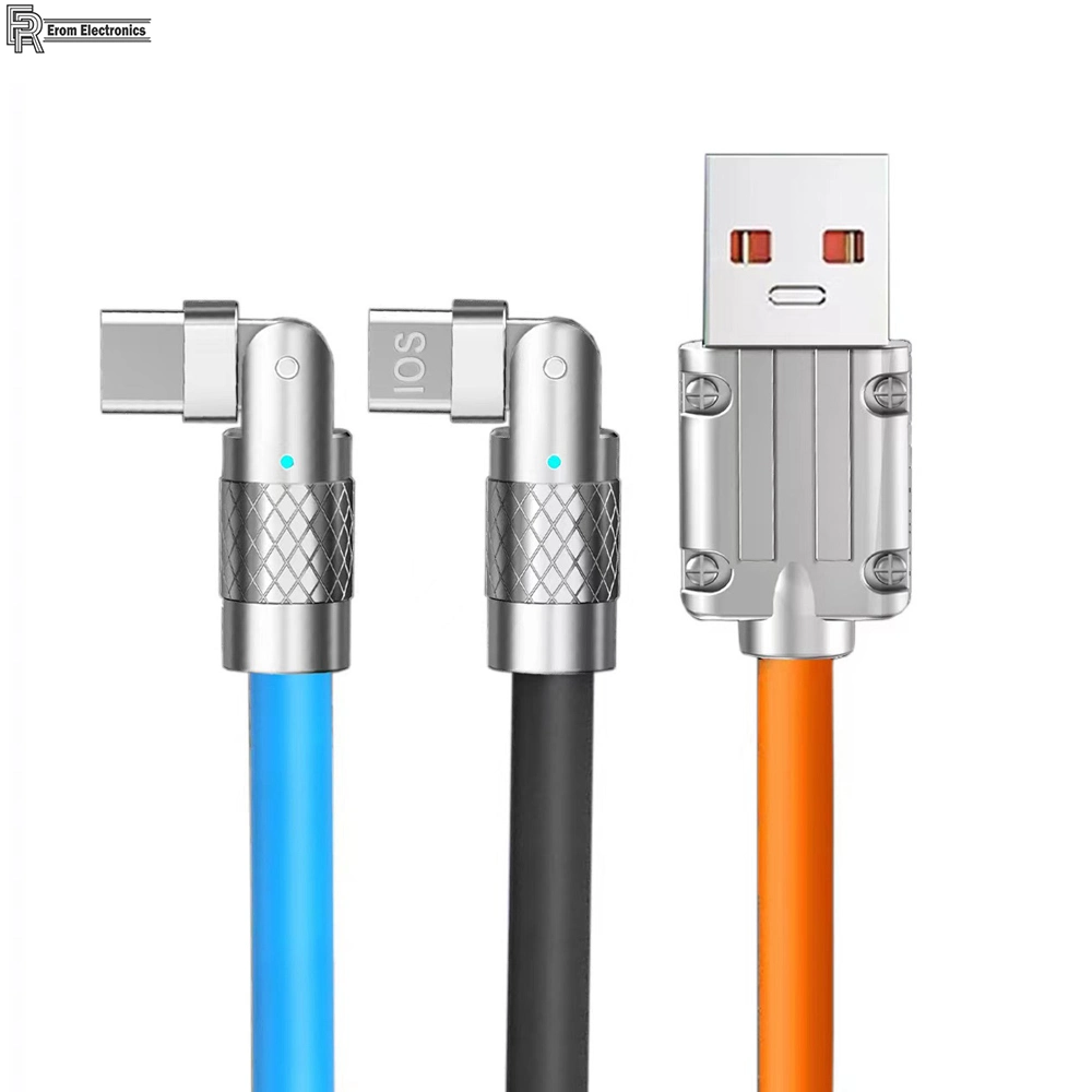 Pantalla LED de rotación de 180 USB de una aleación de zinc a USB Cable de teléfono celular C 3.3FT de 5A 1m de tipo C Cargador Cable de carga rápida