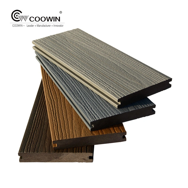 Eco Outdoor Decking HDPE Recycled Material Deck Patio Poly Plastic Wood Grain Decking Planks