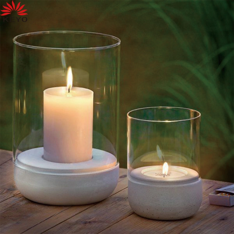 Real Flame Pillar Gold Glass Home Decoration Remote Flameless Flickering Candles