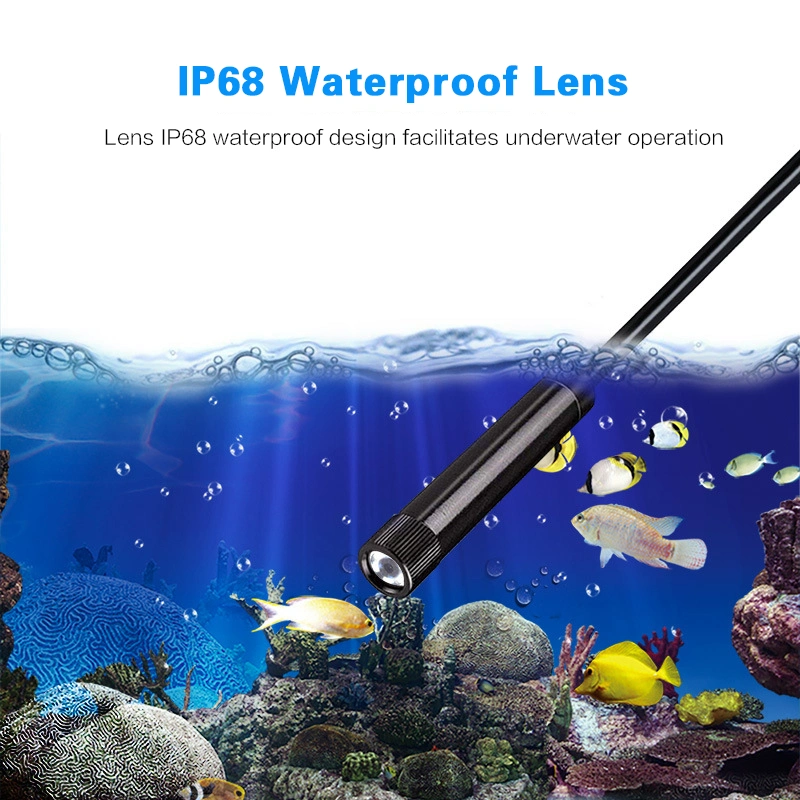 WiFi Endoskop Kamera IP68 Wasserdicht 1080p Inspektionskamera 5,5mm 6 LEDs Borescope Kamera für Android iOS Endoskop für Telefon