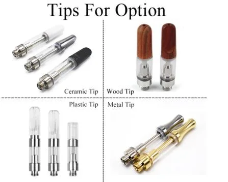Wood Drip Tip 510 Thread in 0.5/1.0ml Oil Tank Ceramic Coil Cartomizer Disposable/Chargeable Vape Pen Cartridge