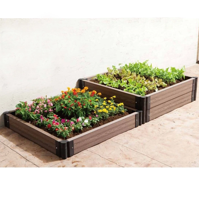 Wood Plastic Composites Outdoor Flower Box Wooden Flower Pot Flower Planter for Garden Decoration