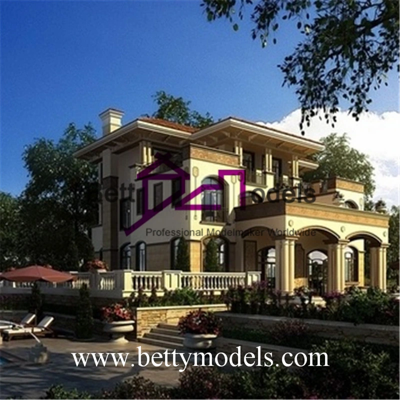 3D House Colour Model Making Villa Building Scale Physical Model Architecture