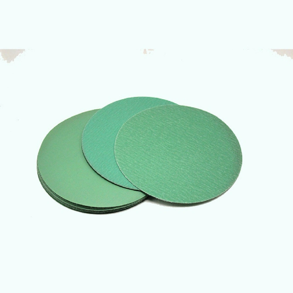 150mm 15 Holes Green Polyester Film Base Hook and Loop Sanding Disc Car Waterproof Sanding Papers