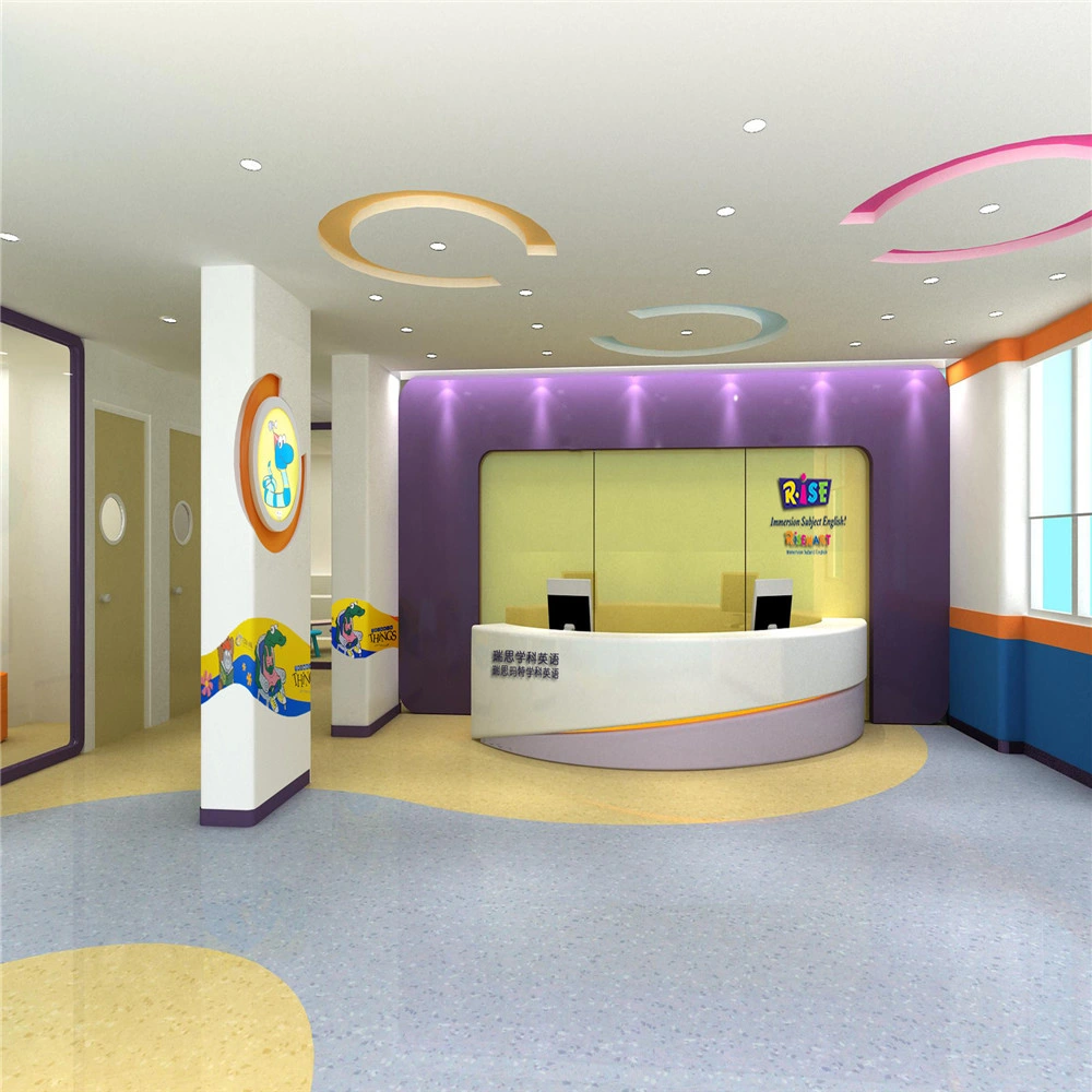 Eco-Friendly Durable Waterproof Hybrid PVC Vinyl Roll Flooring for Education Institution